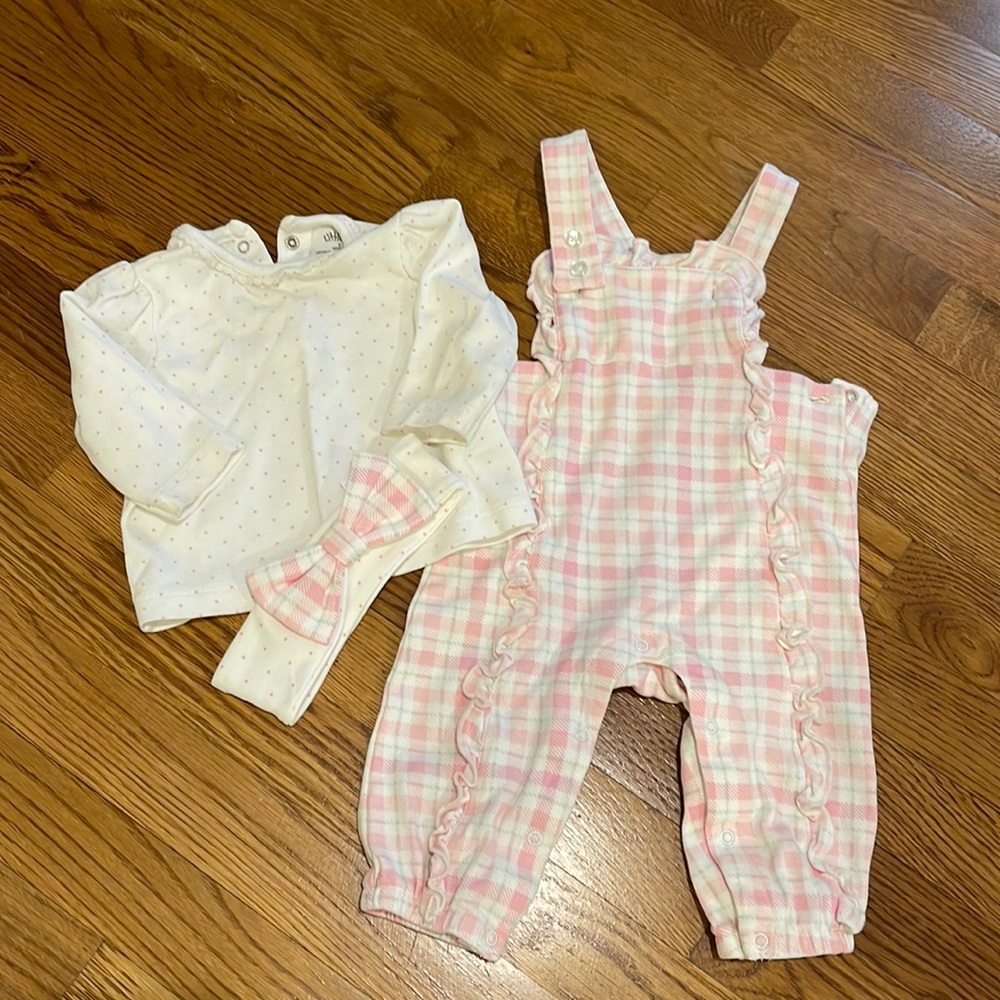 Little me overall set, NWOT. 6mo